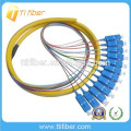 12Core Fiber Optic Bundle Pigtails SC / UPC avec une longueur différente